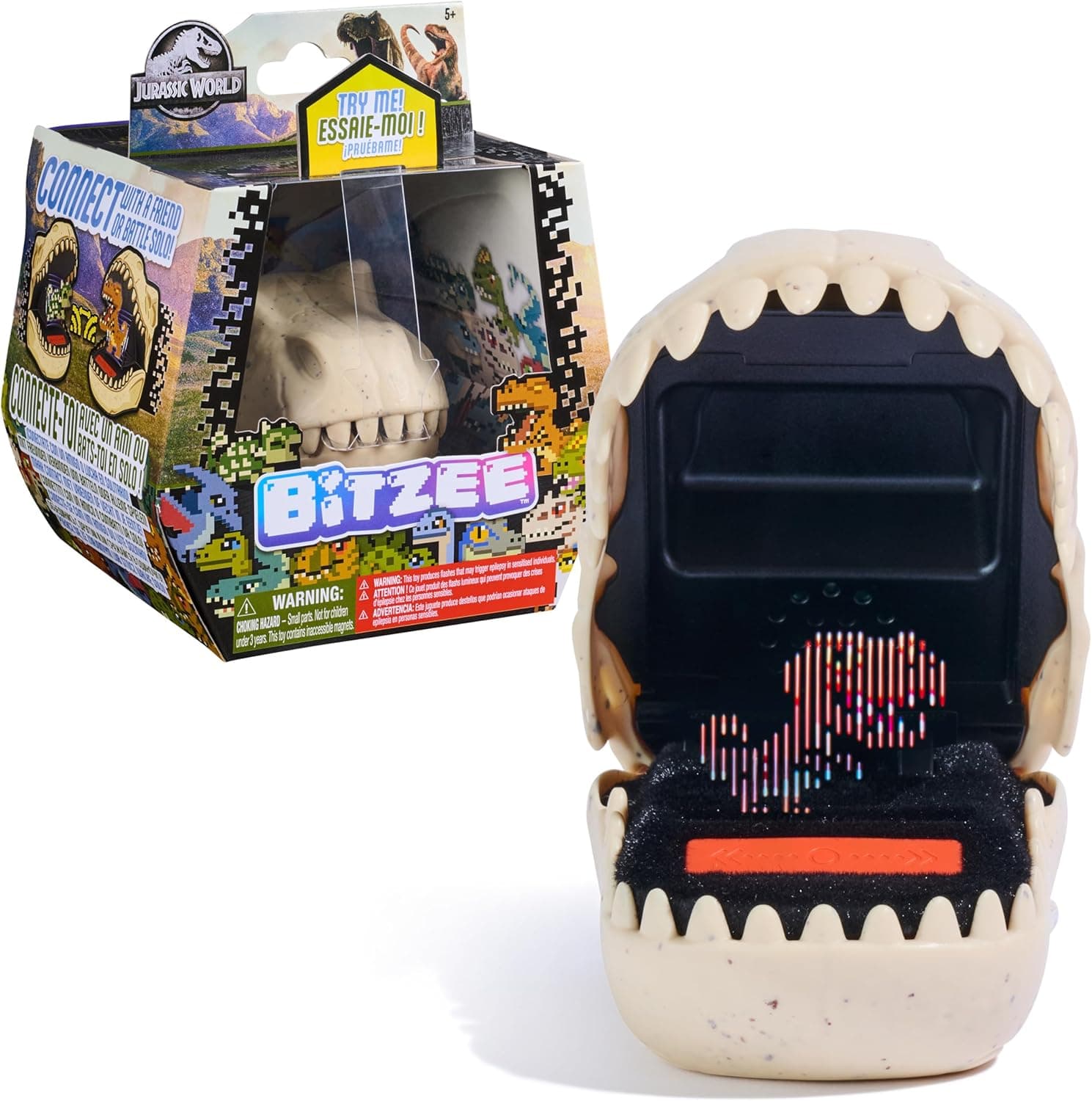 Bitzee Jurassic World, Dinosauro Digitale e Interattivo, 25 Dinosauri da Collezionare, Reagisce al Tocco, Connetti i Pod che Interagiscono tra di Loro, Animale Interattivo, Giochi per Bambini, 5+ Anni