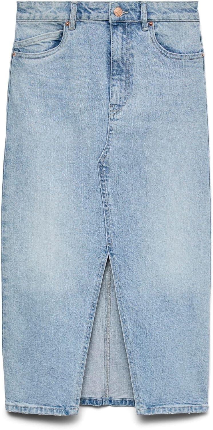 VERO MODA Denim Skirt VMVERI High Waist Midi Skirt