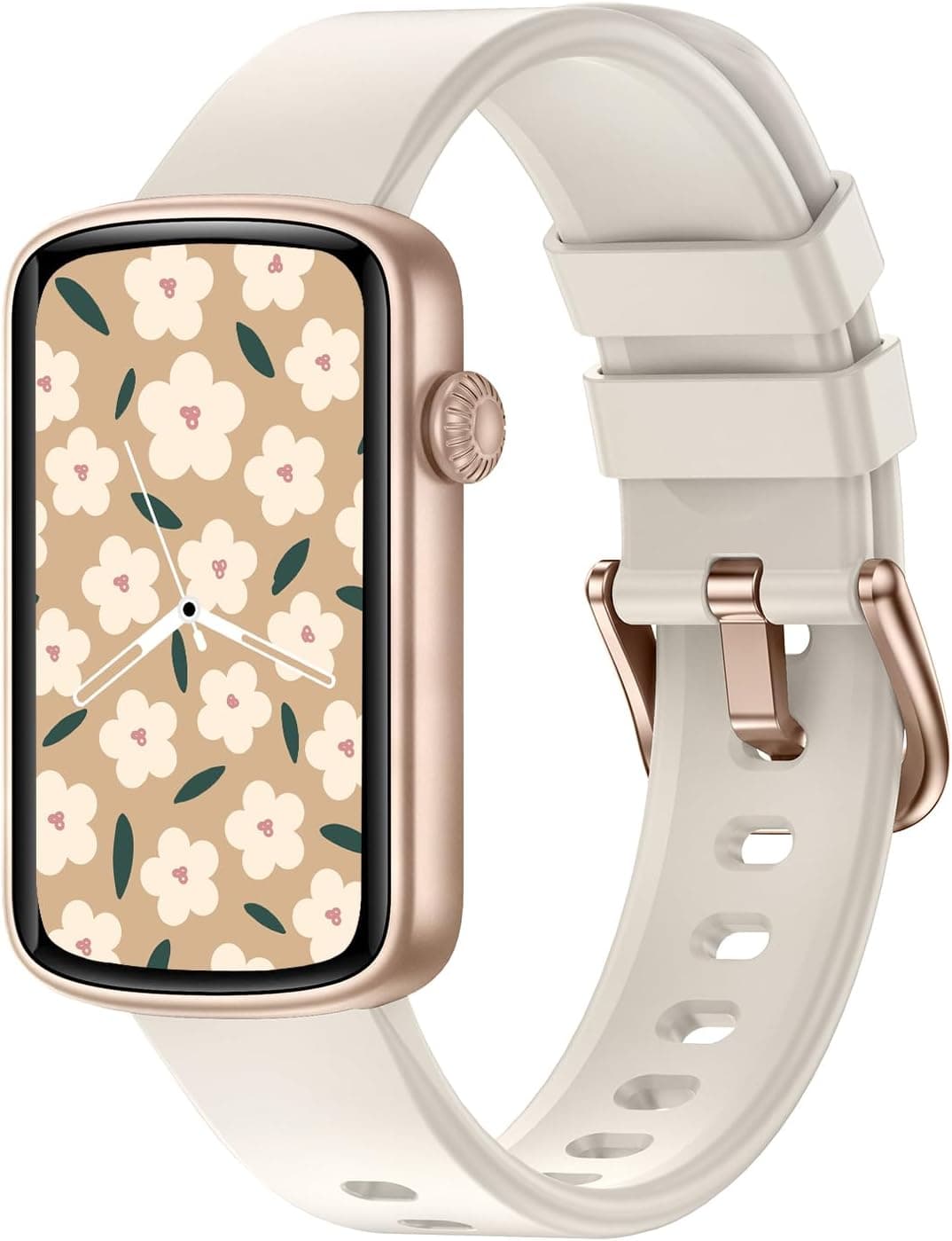 Reloj Inteligente para Mujer con Oxímetro, IP68 Impermeable, DIY Esfera, Monitor Sueño, Podómetro, Pulsómetro, Smartwatch para Android iOS (Beige)