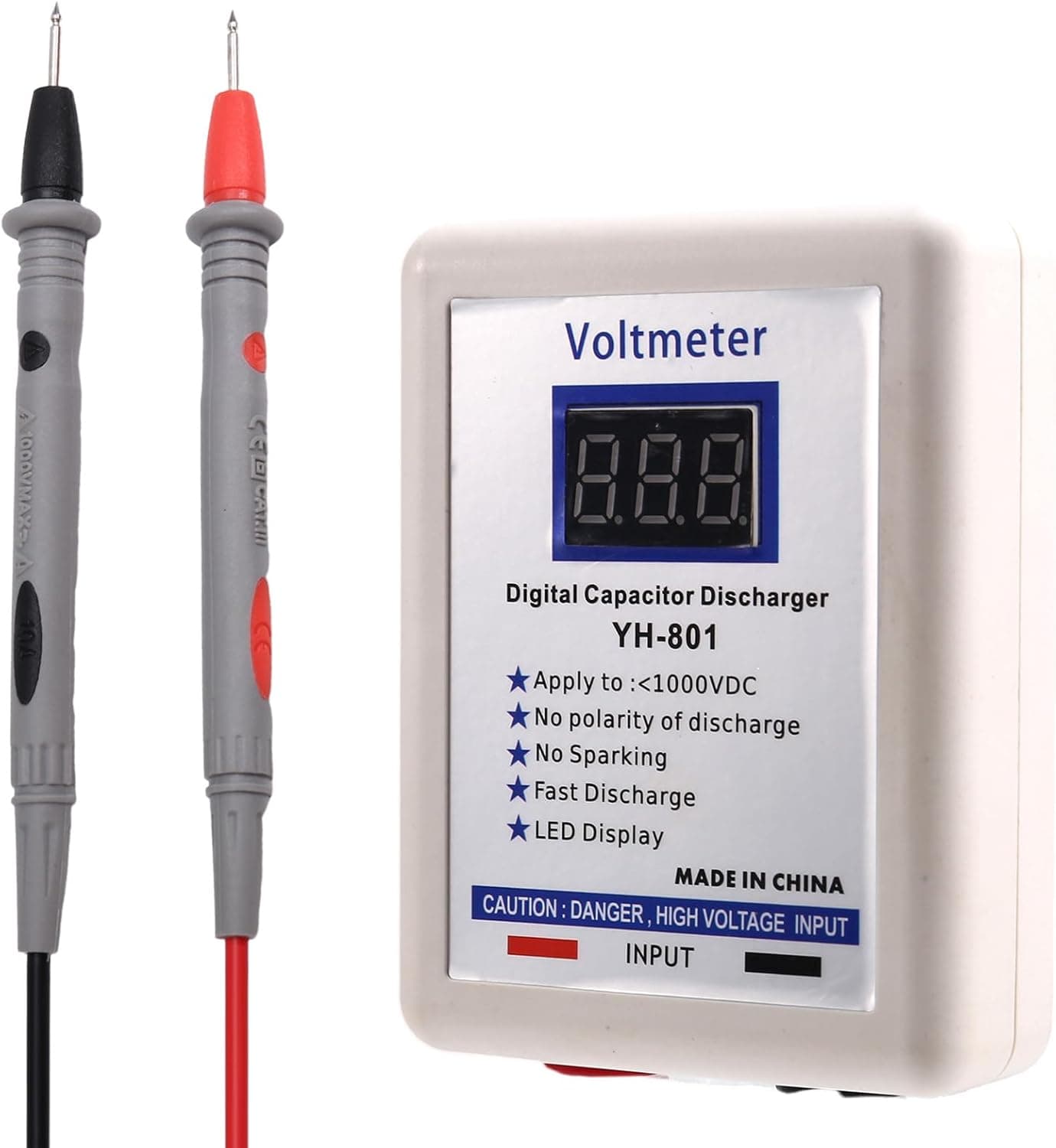 Condensador Digital de 1000 V, Voltímetro Digital, Descargador Rápido, Herramienta de Descarga, Pantalla de Reparación Electrónica, Bolígrafo de Prueba de Voltaje