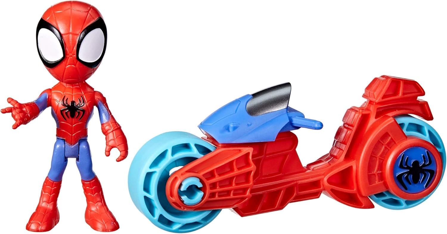 Hasbro Marvel, Spidey e i Suoi Fantastici Amici, Action Figure di Spidey, Motocicletta Giocattolo, Giocattoli per Bambini e Bambine dai 3 Anni in su