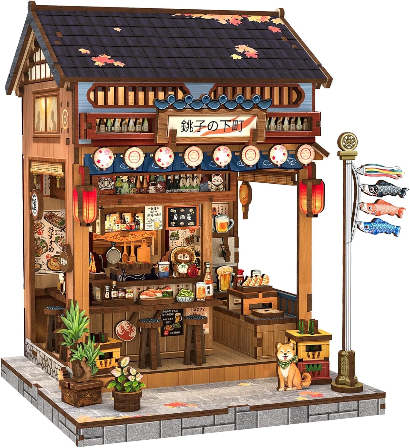 CUTEBEE Kit Book Nook per Adulti - Miniatura Casa delle Bambole Izakaya Giapponese, Puzzle 3D in Legno, Decorazione per Libreria Booknook Idea Regalo Creativa